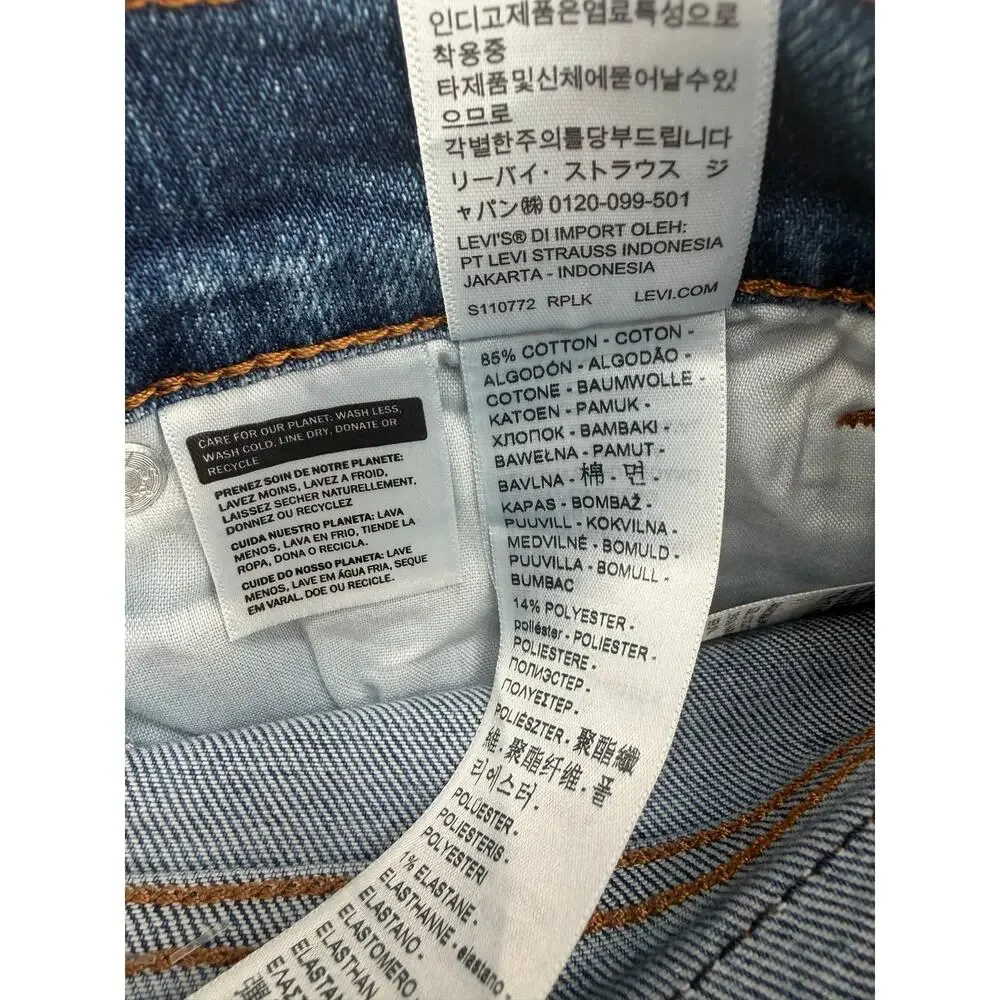 NWT Levi's Blue High-Rise Wide-Leg Jeans Size 28